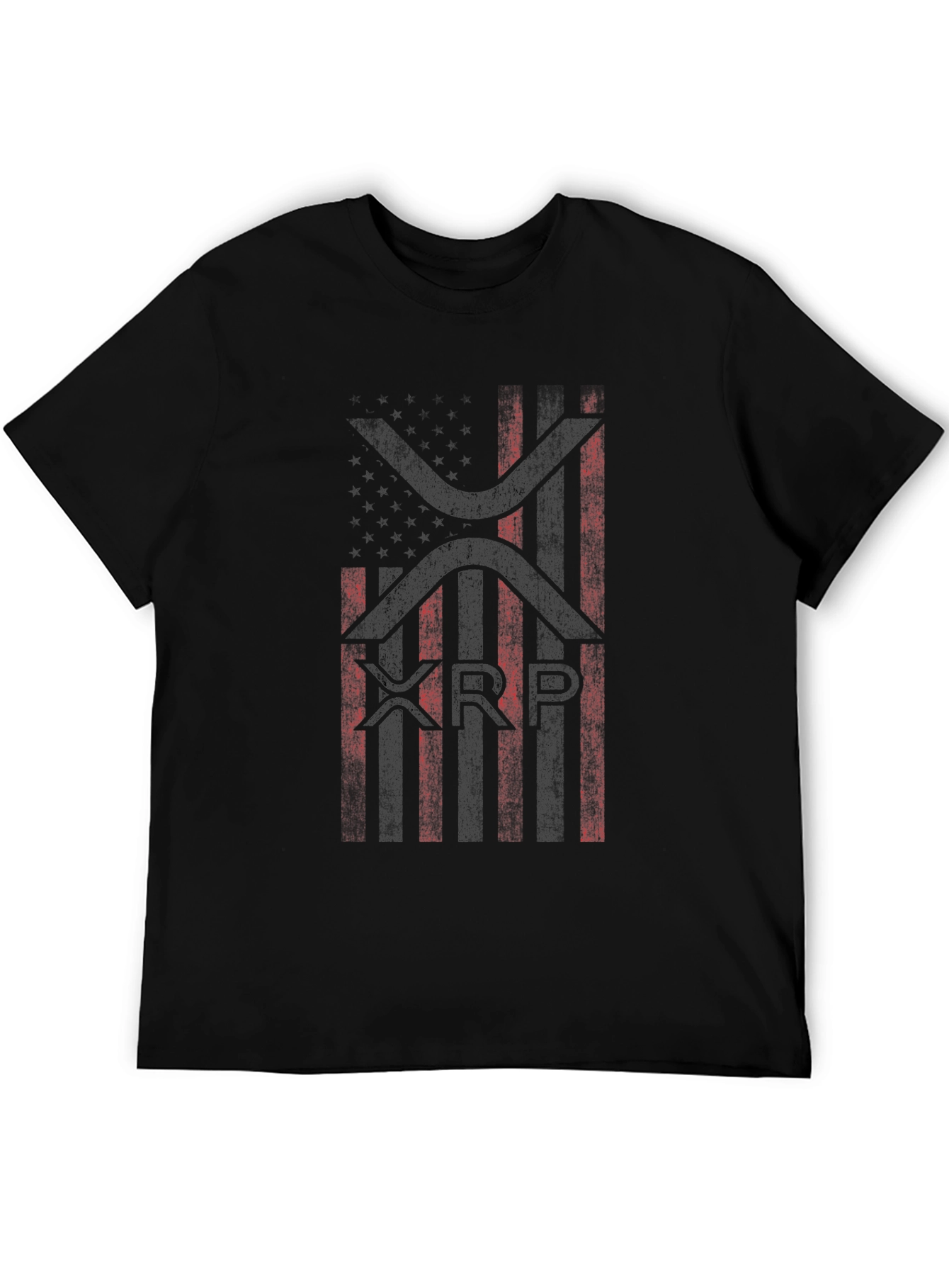 XRP American Flag Graphic Black T-Shirt