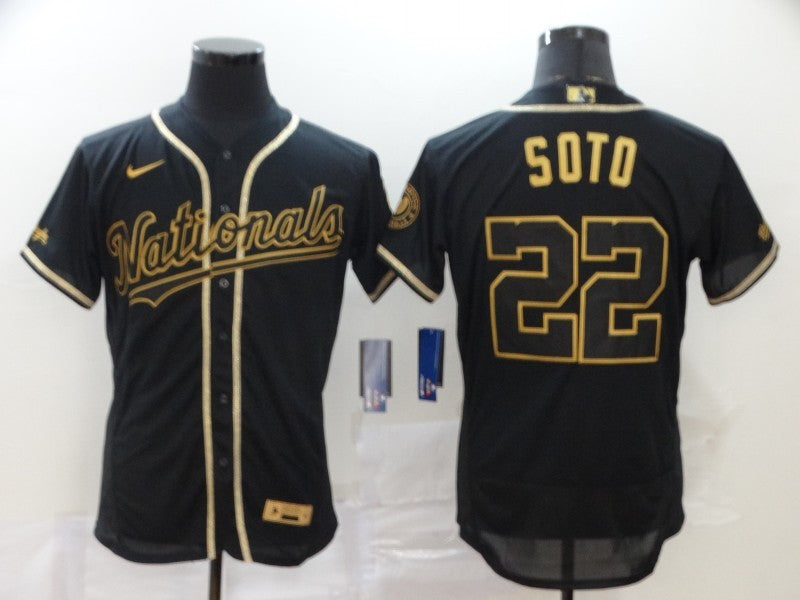 Men's Washington Nationals Juan Soto #22 Black Replica Baseball Jerseys