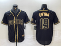 Men's San Diego Padres Tony Gwynn #19 Black Stitched Jerseys