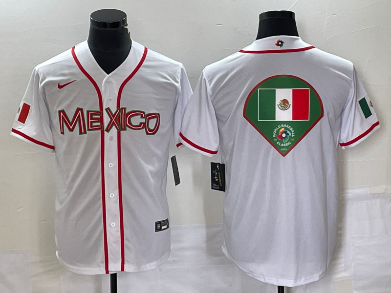 Men's 2023 World Baseball Classic Mexico White Player Jerseys