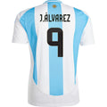 J. Á LVAREZ # 9 Argentina Home Fans Soccer Jersey 2024/25 ★★ Front