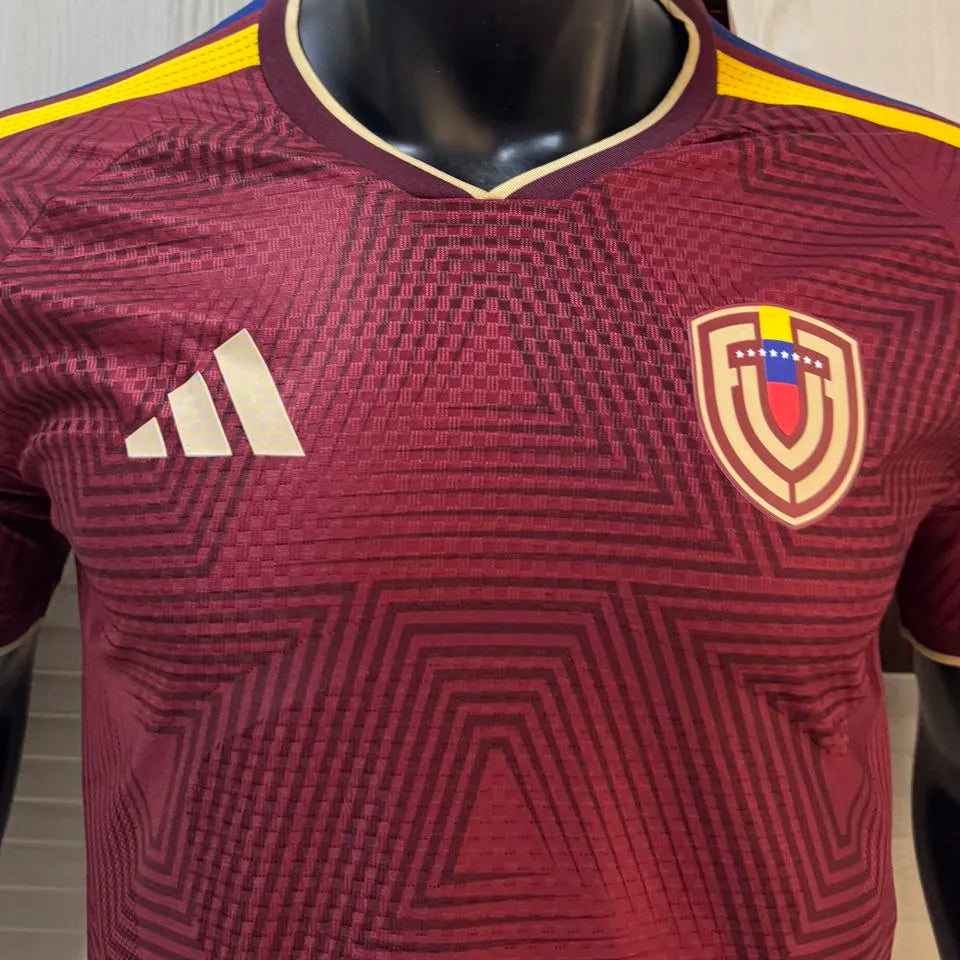 2026/27 Venezuela Home Red Player Version Soccer Jersey Detail 3