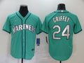 Men's Seattle Mariners Ken Griffey Jr. #24 Green Replica Baseball Jerseys