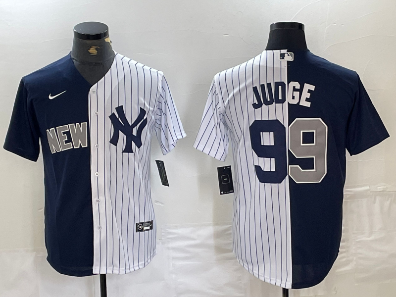Men's New York Yankees Aaron Judge #99 Navy/White Replica Player Jerseys