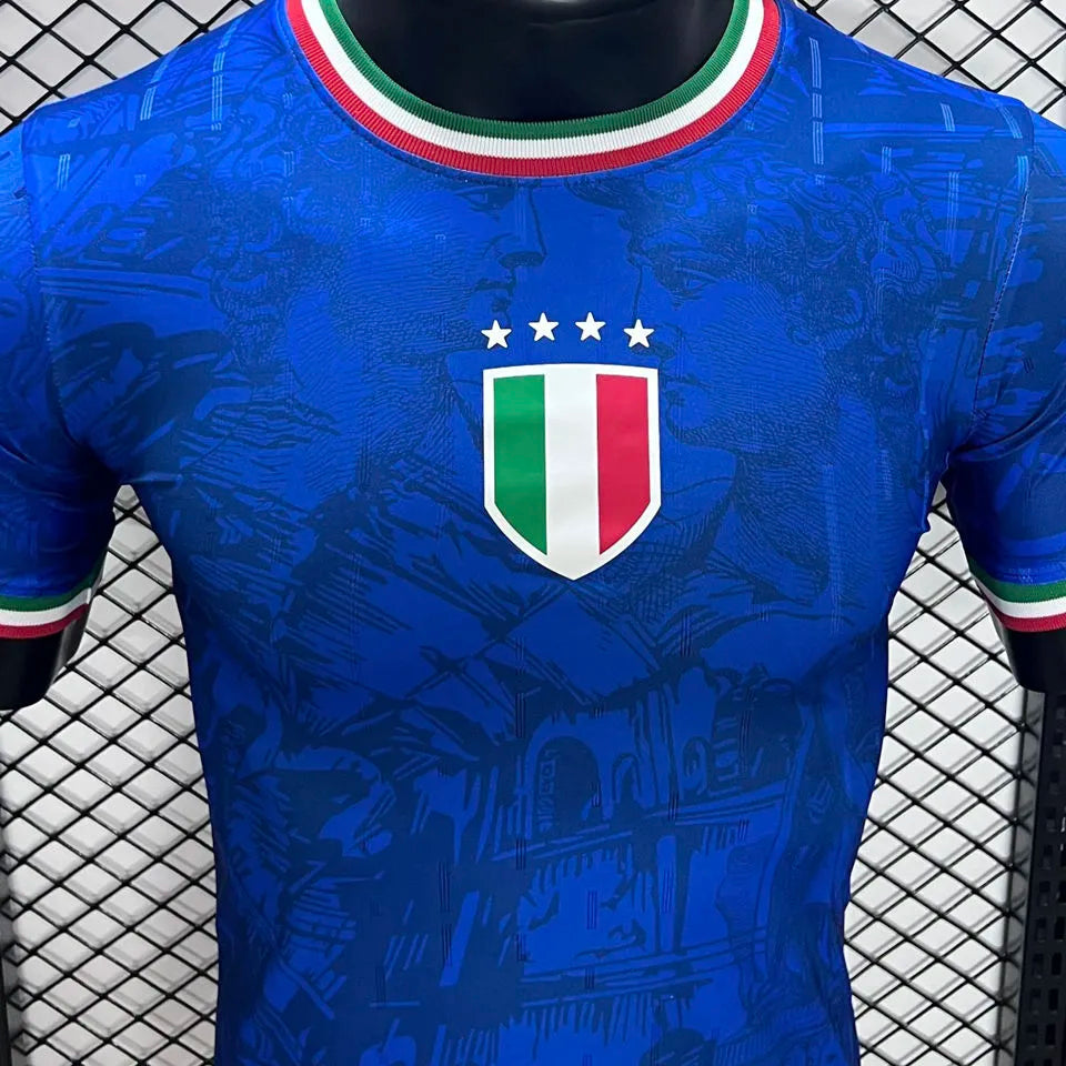 2024/25 Italy Blue Player Version Soccer Jersey Detail 1