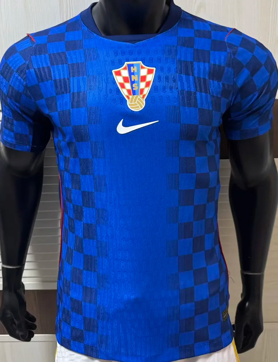 2026/27 Croatia Away Blue Player Version Soccer Jersey 背下有格子 Detail 1