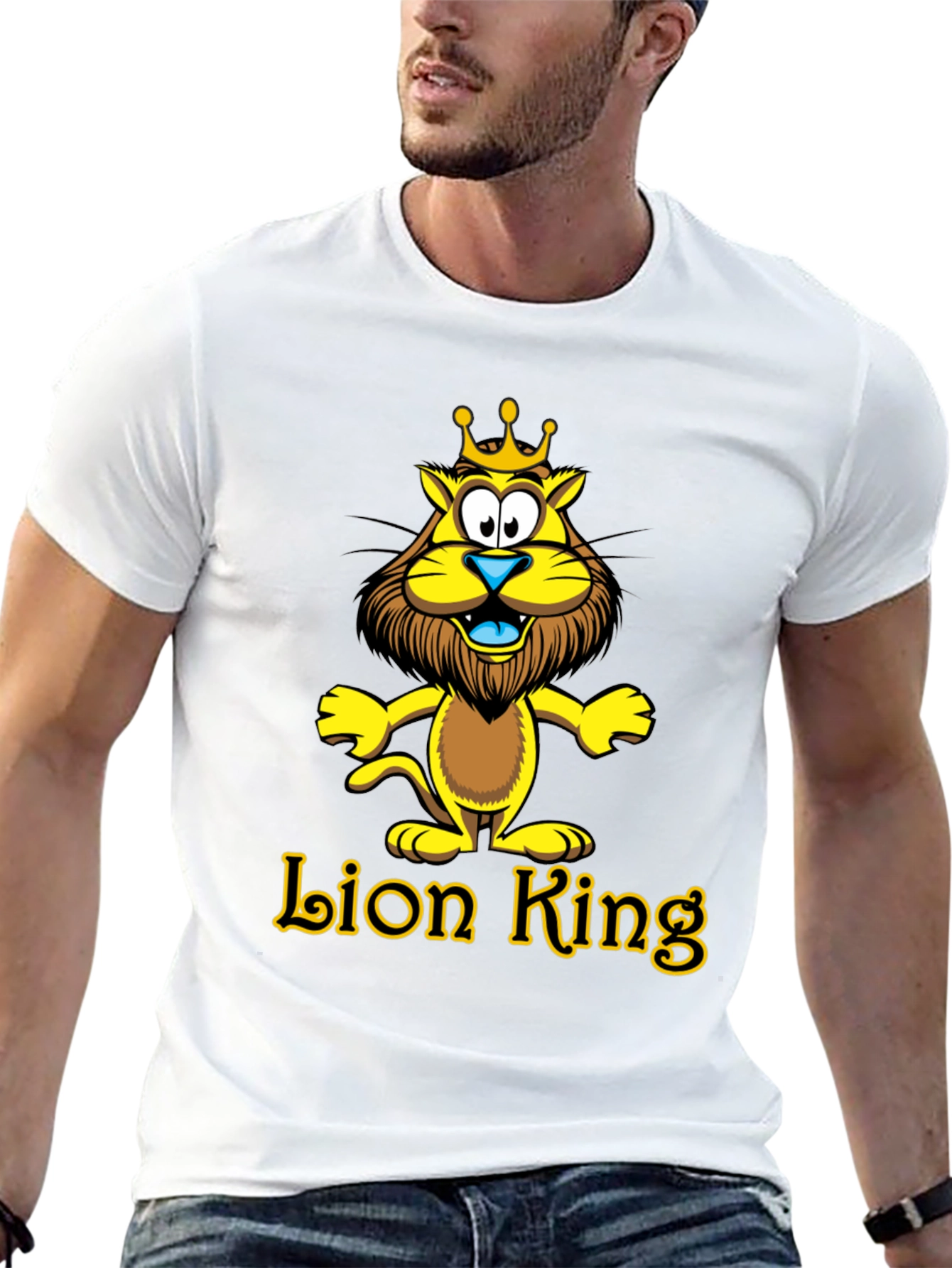Lion King Cartoon Graphic Black T-Shirt