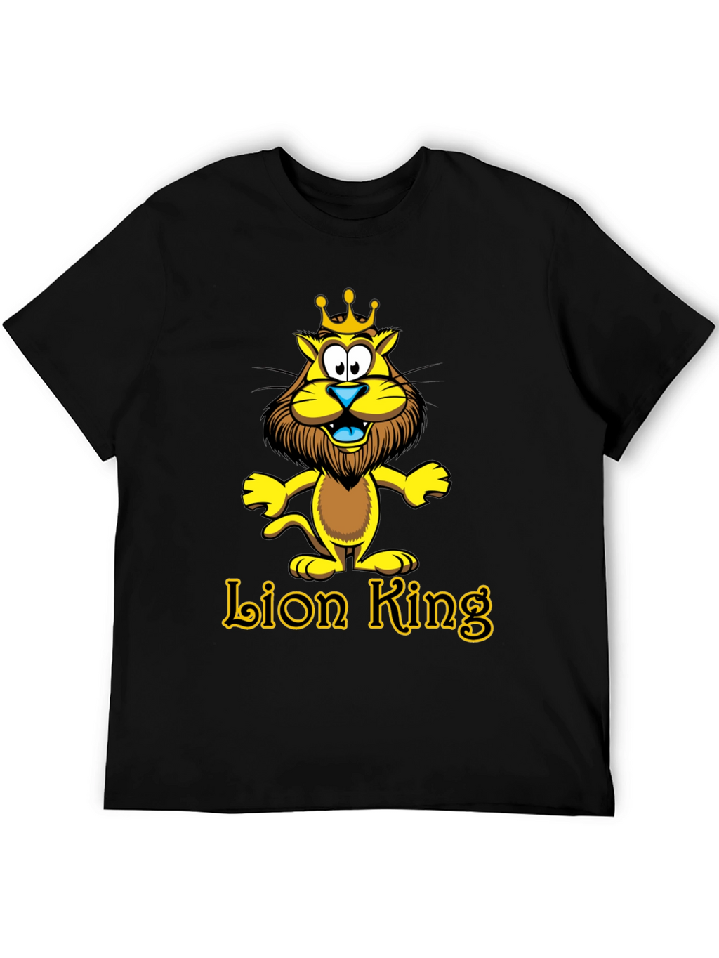 Lion King Cartoon Graphic Black T-Shirt