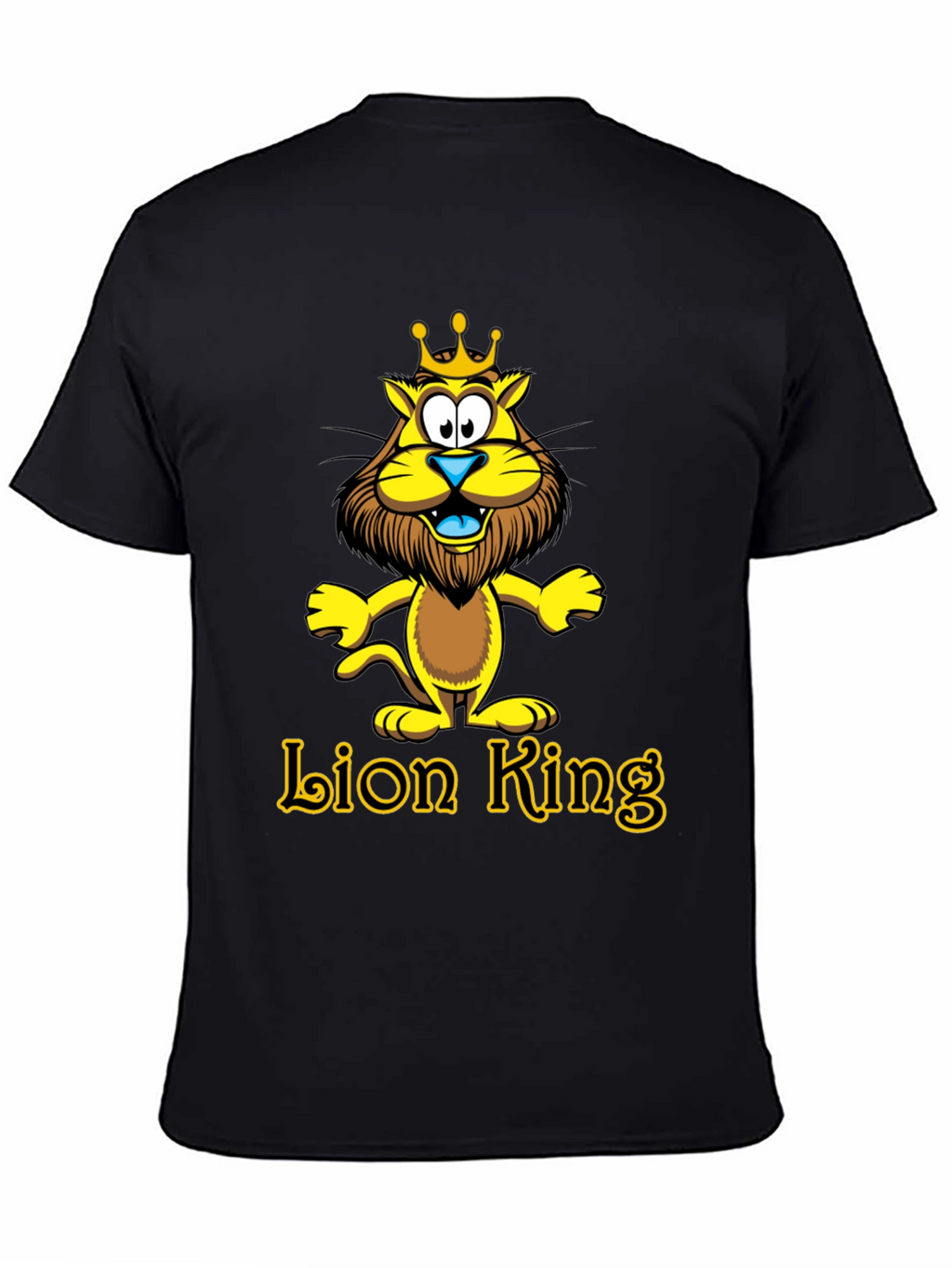 Lion King Cartoon Graphic Black T-Shirt