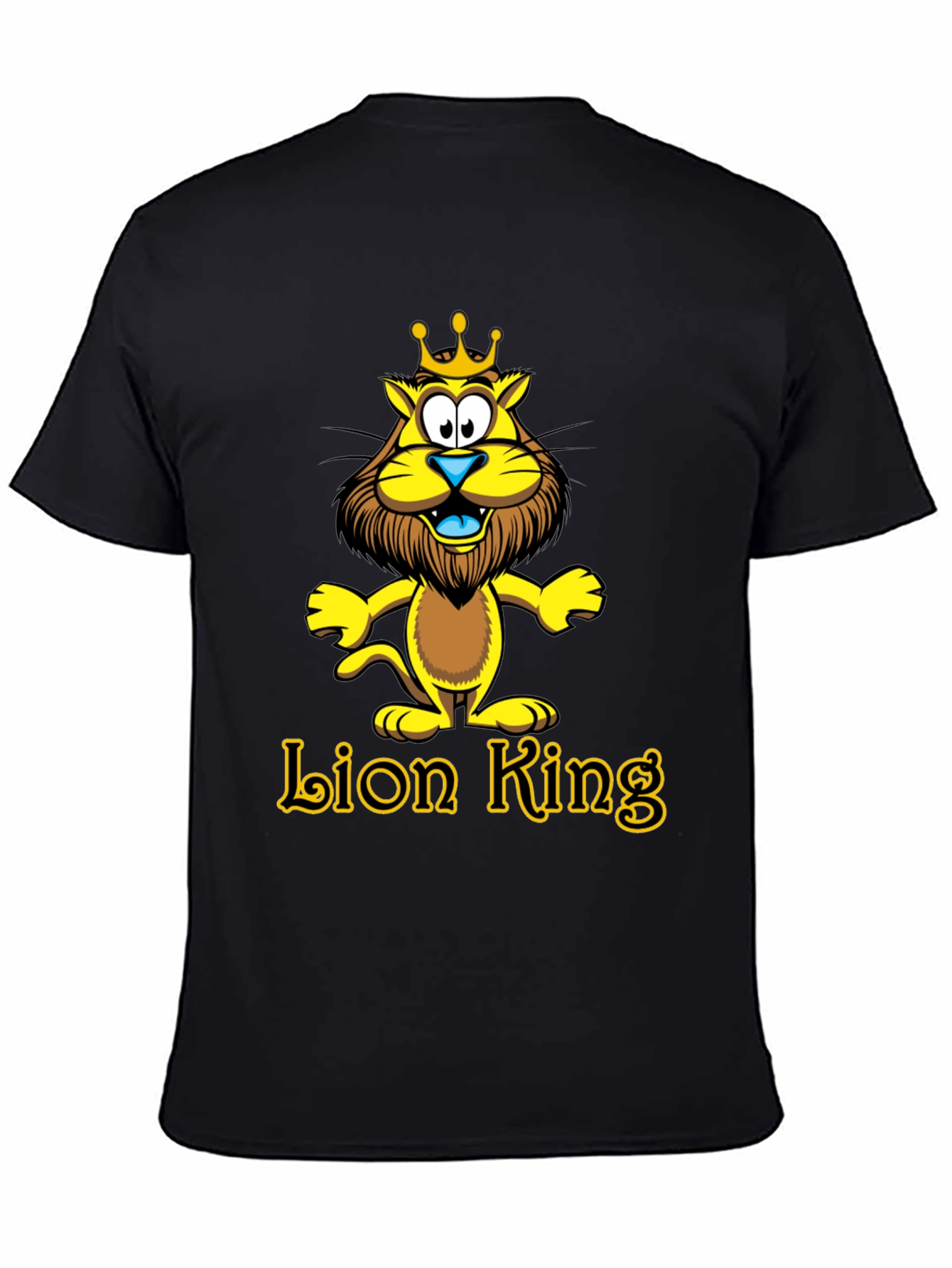 Lion King Cartoon Graphic Black T-Shirt