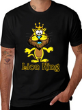 Lion King Cartoon Graphic Black T-Shirt