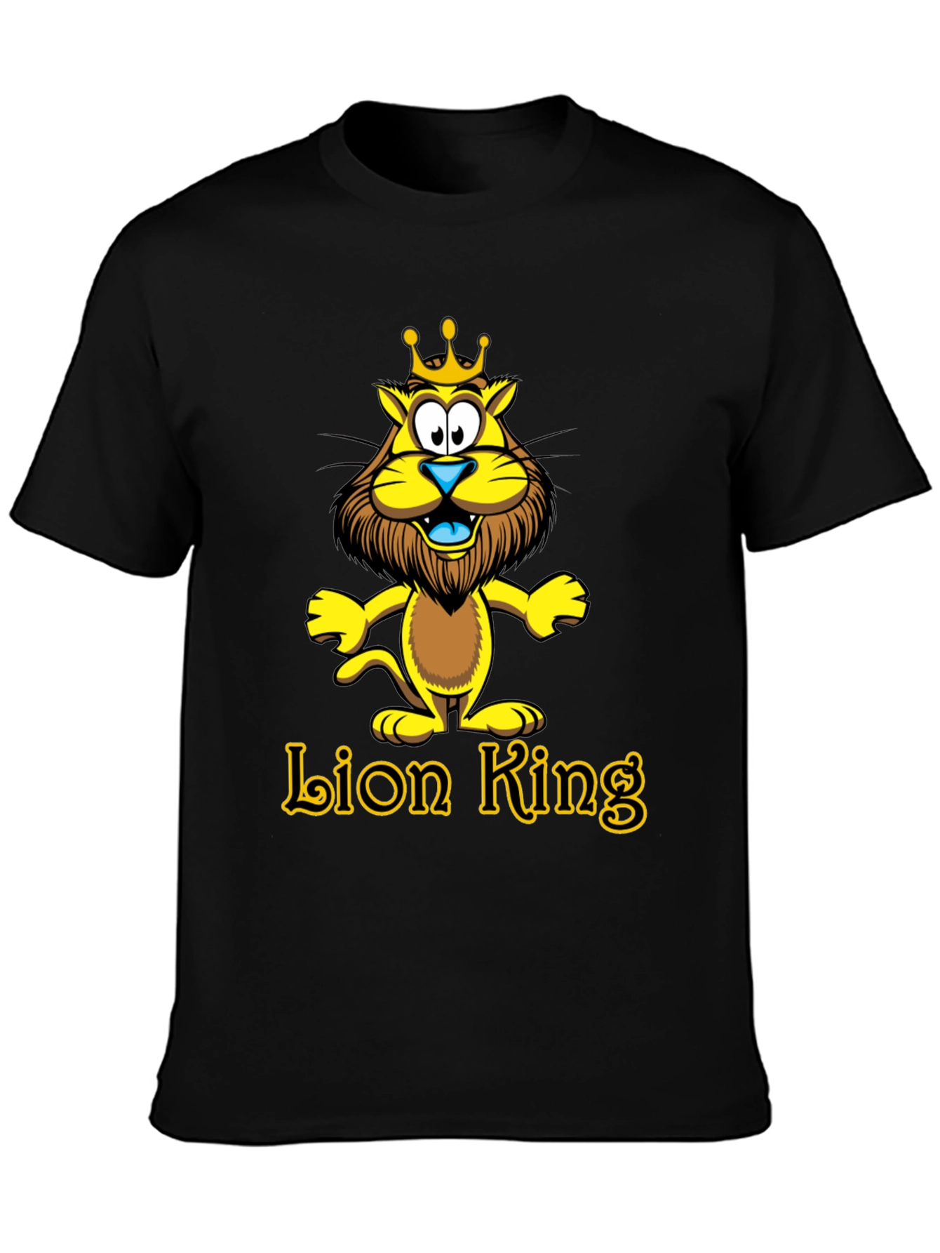Lion King Cartoon Graphic Black T-Shirt