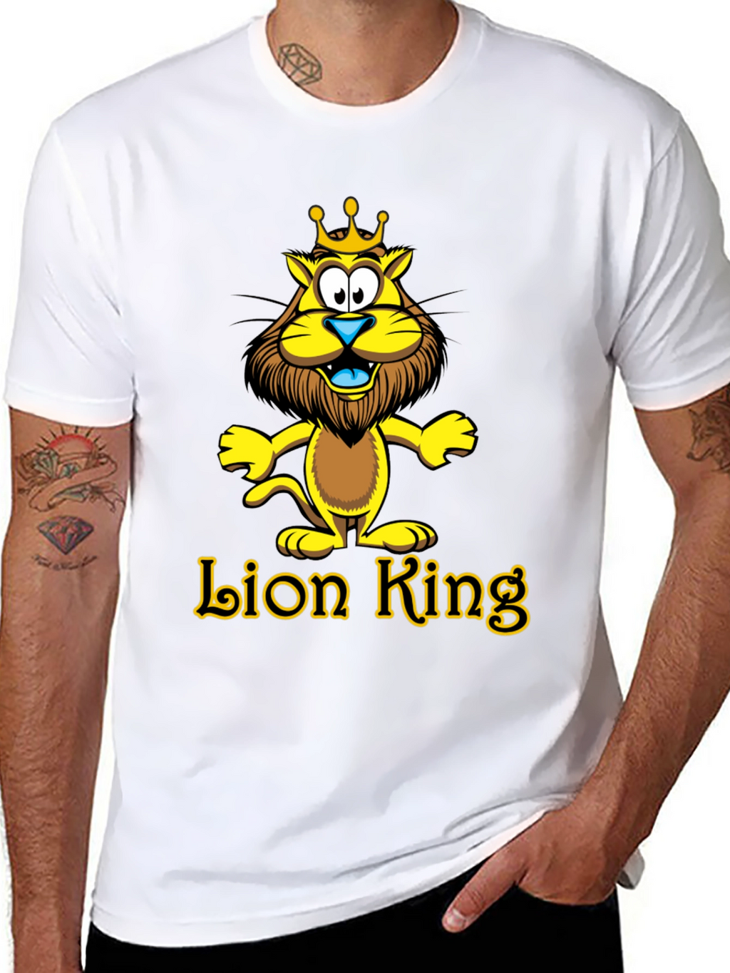 Lion King Cartoon Graphic Black T-Shirt