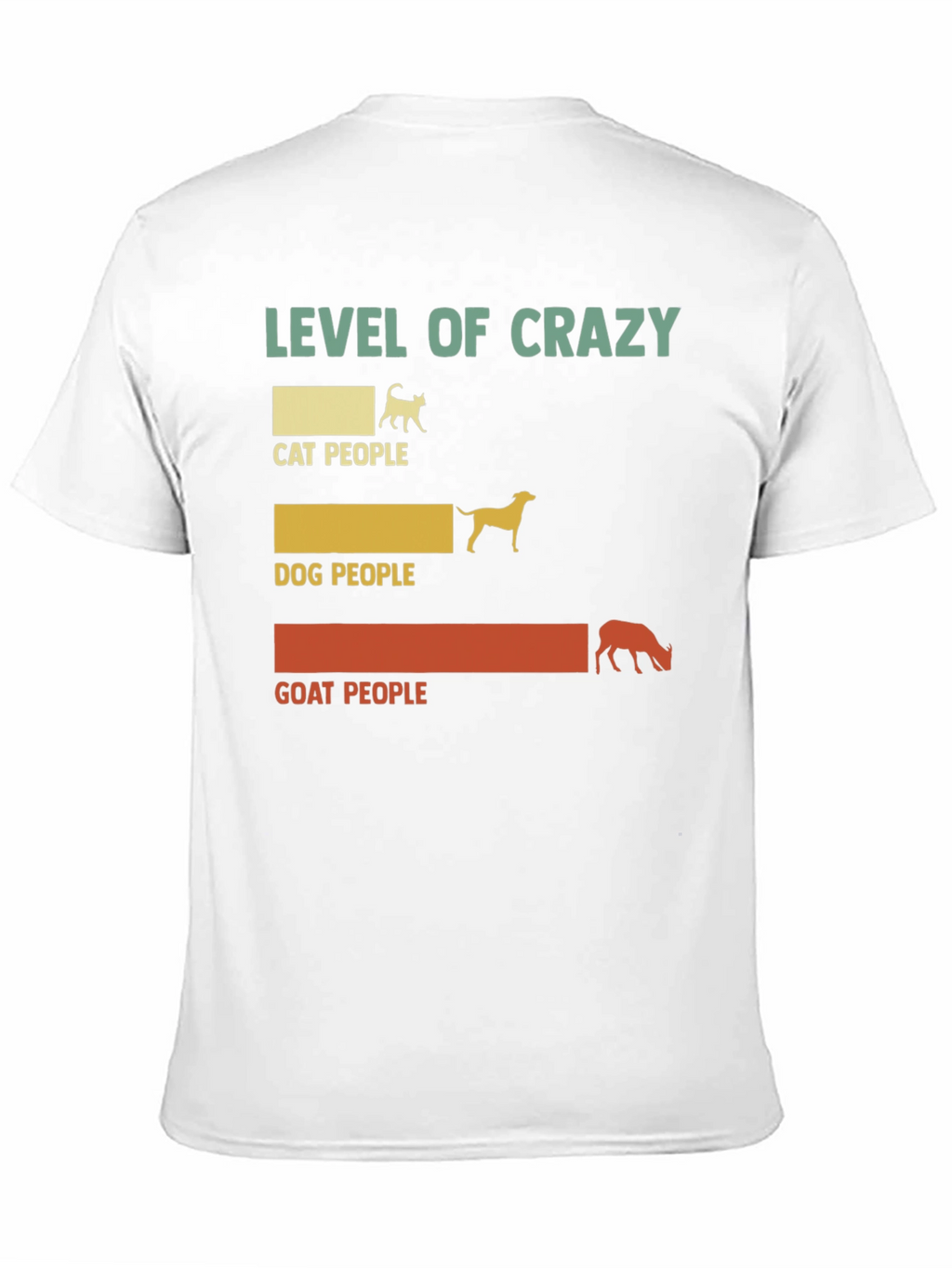 Level of Crazy Cat Dog Goat People Graphic Tee