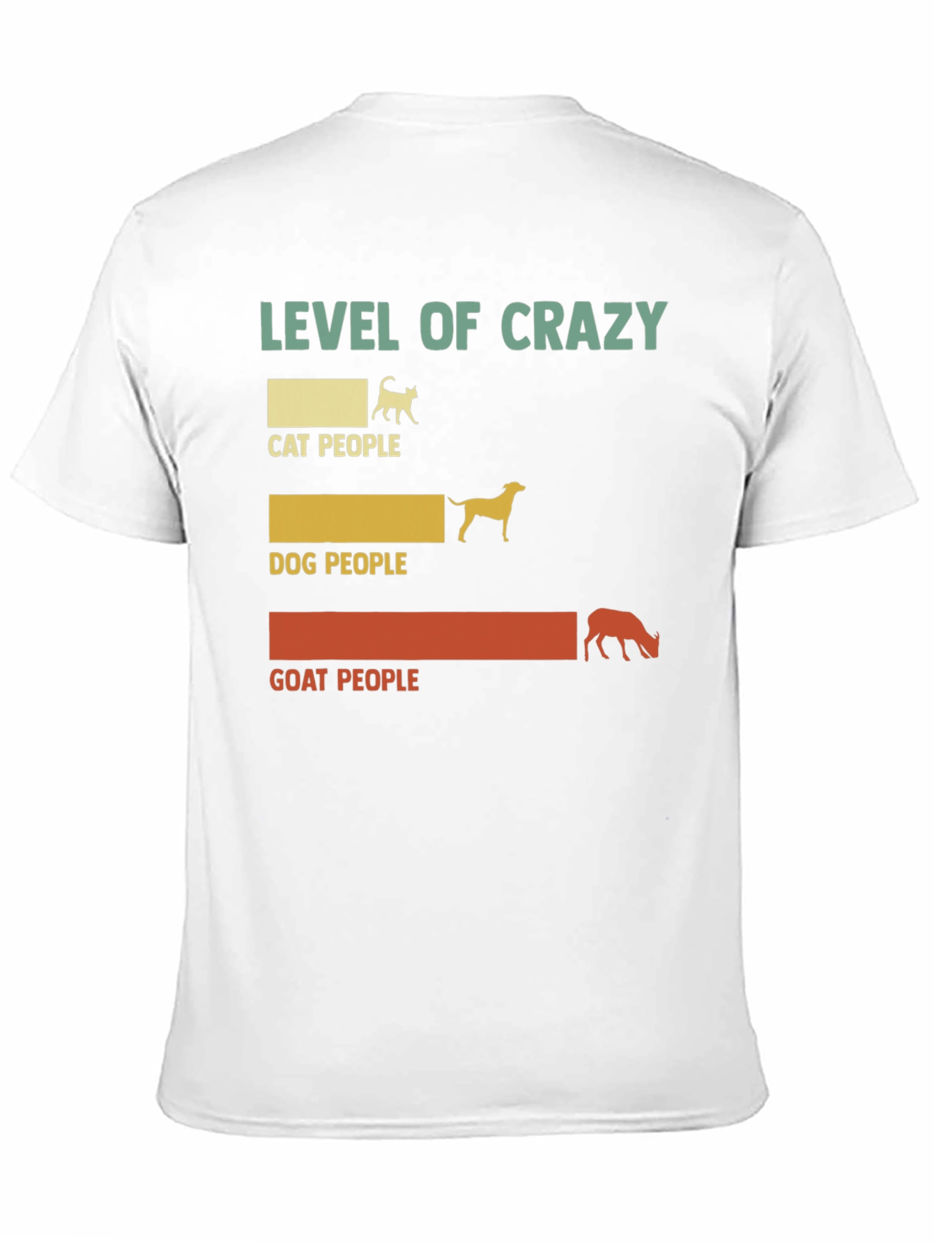 Level of Crazy Cat Dog Goat People Graphic Tee