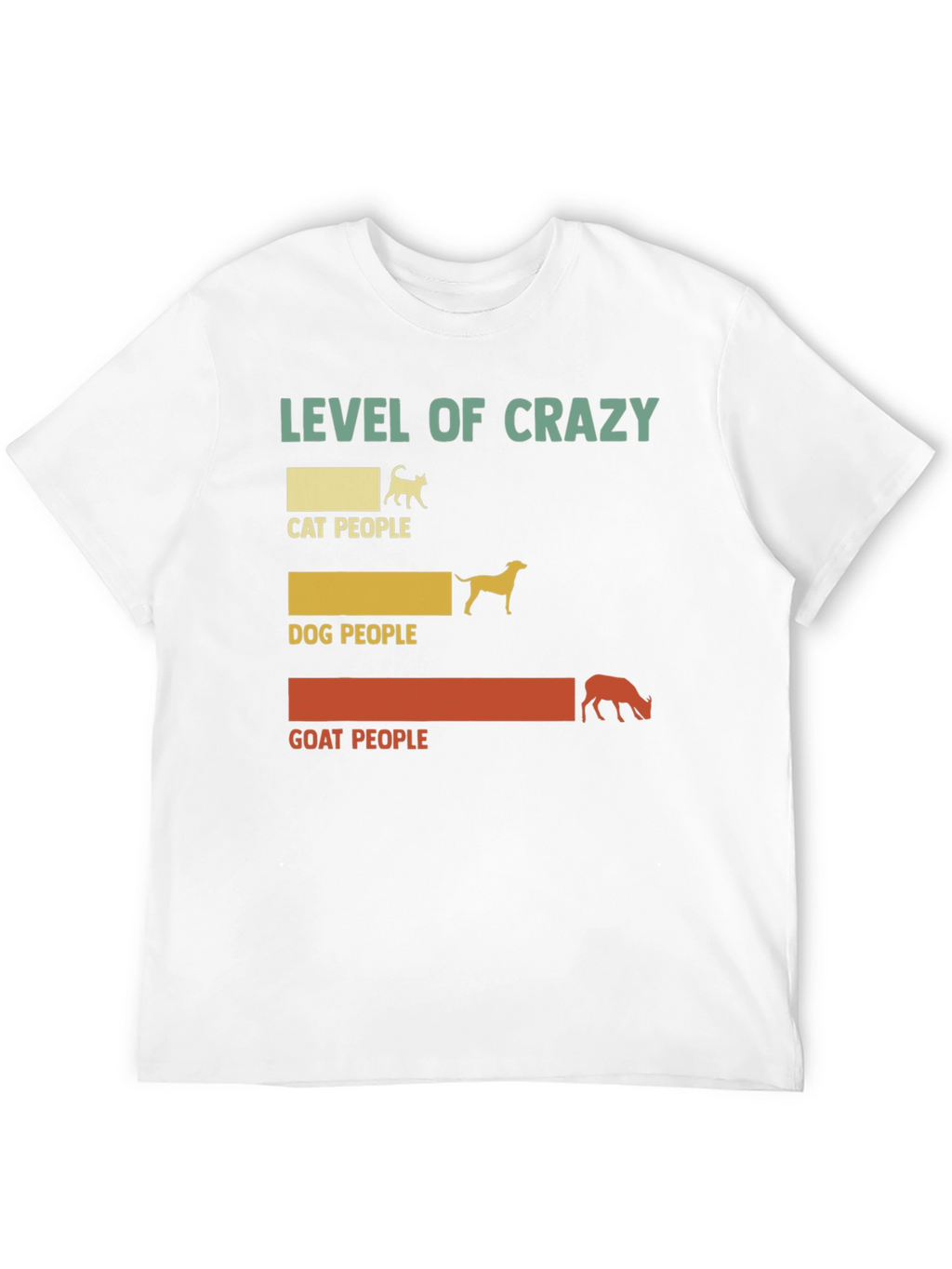 Level of Crazy Cat Dog Goat People Graphic Tee