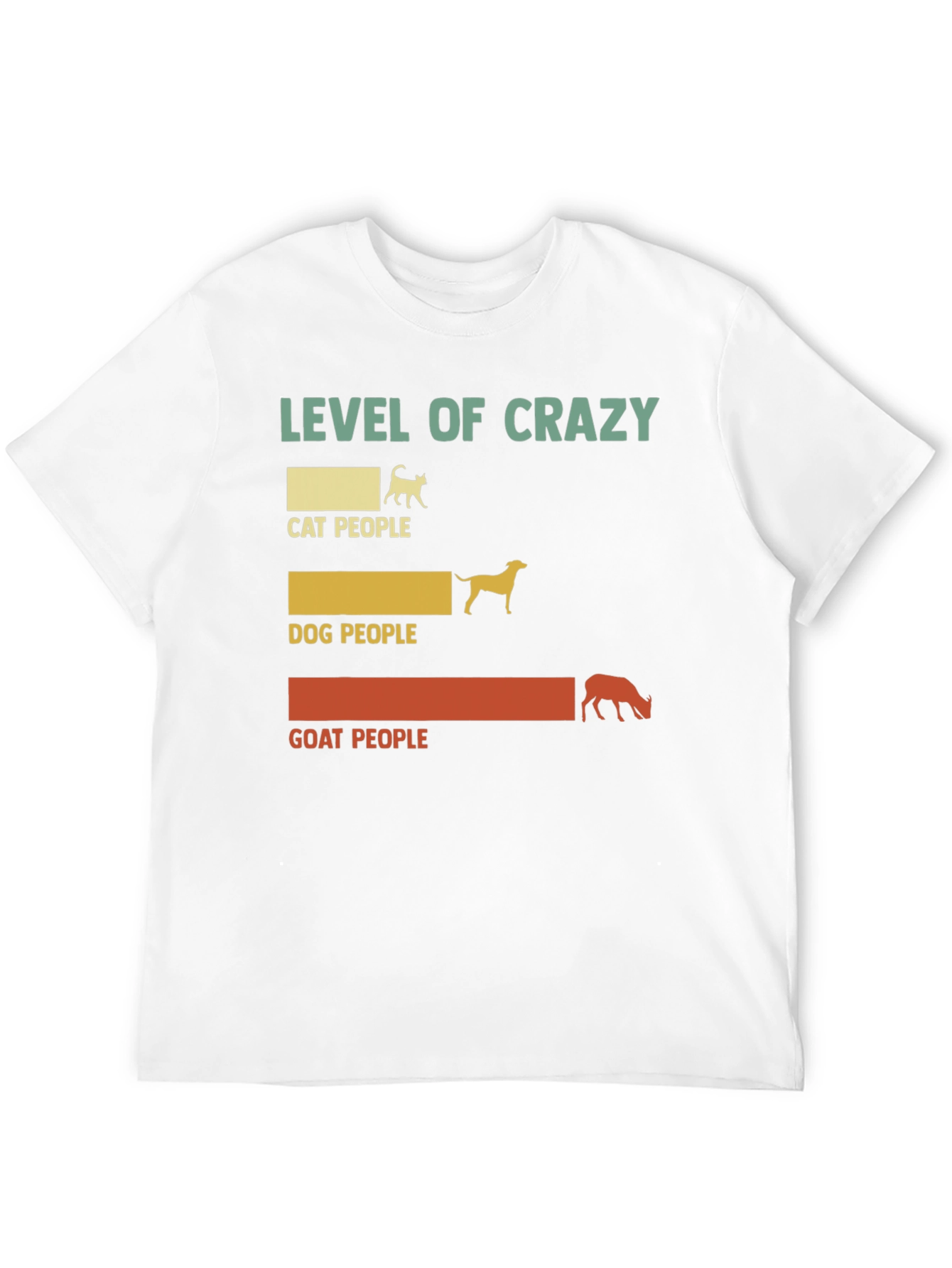 Level of Crazy Cat Dog Goat People Graphic Tee