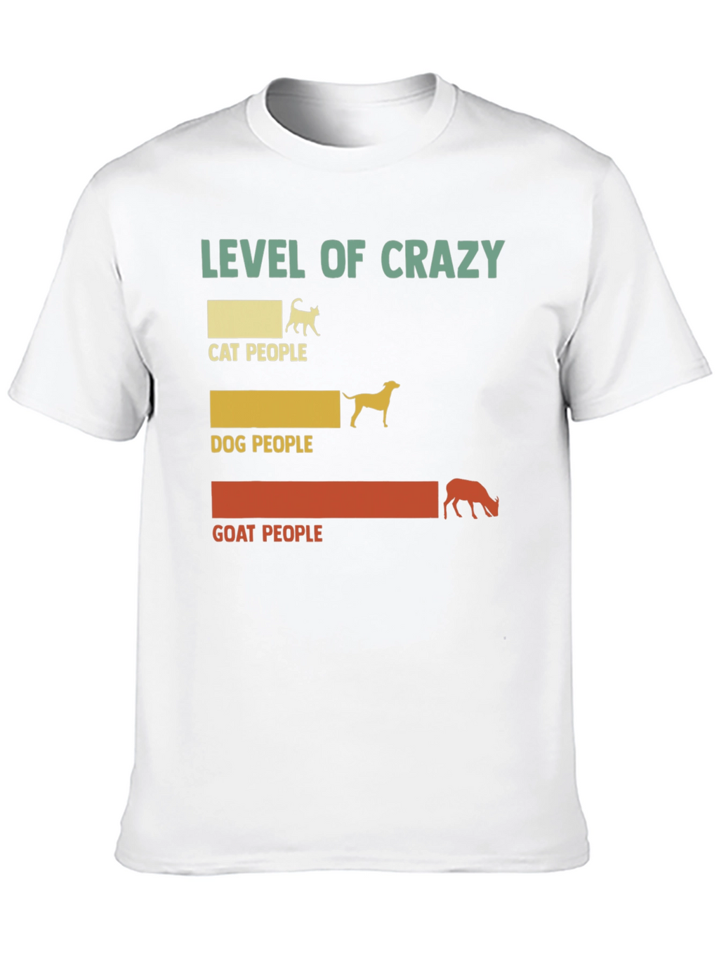 Level of Crazy Cat Dog Goat People Graphic Tee