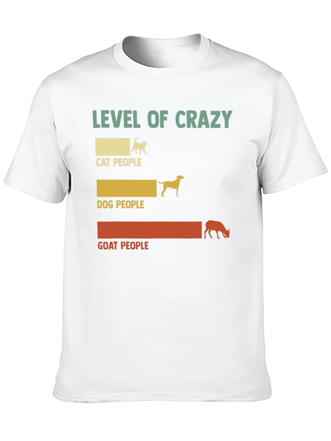 Level of Crazy Cat Dog Goat People Graphic Tee
