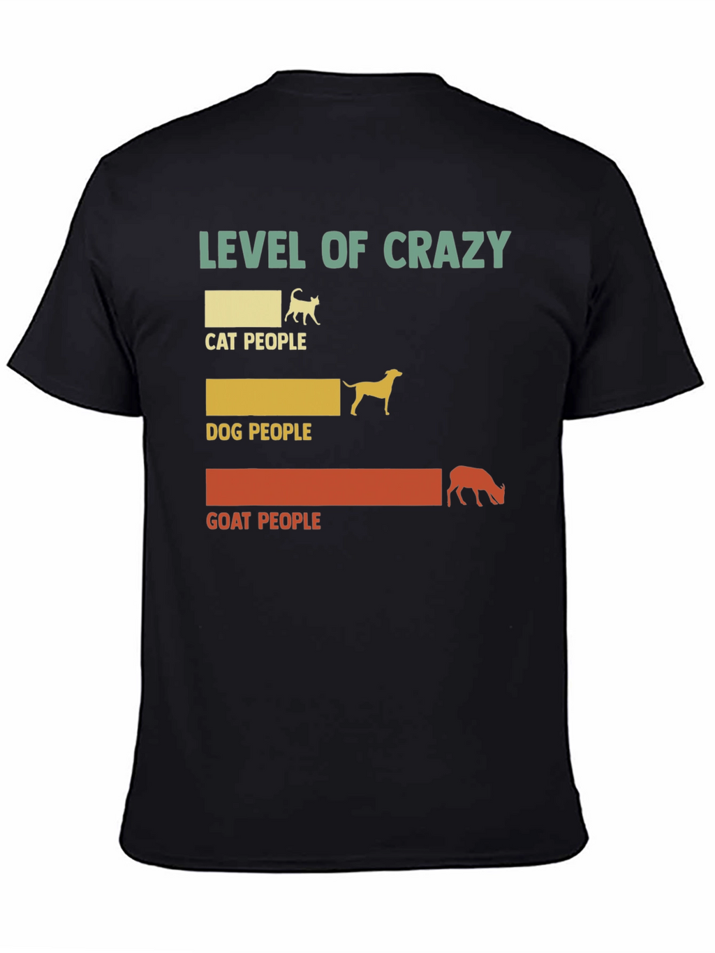 Level of Crazy Cat Dog Goat People Graphic Tee