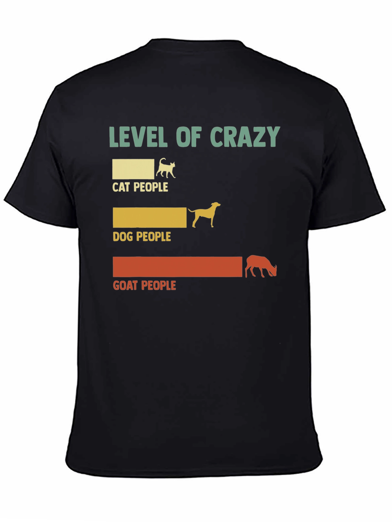 Level of Crazy Cat Dog Goat People Graphic Tee