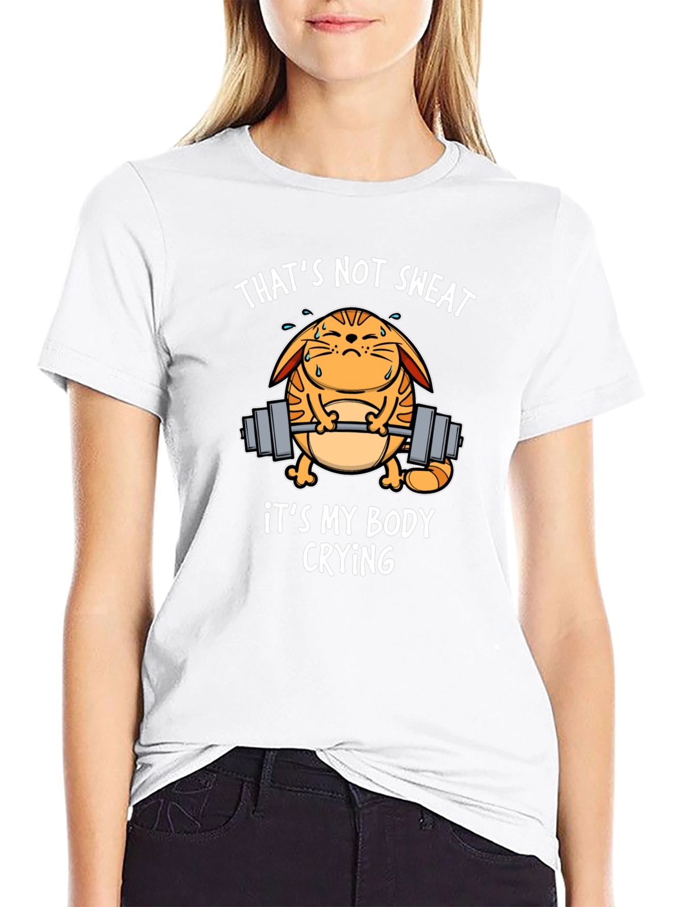Funny Gym Cat T-Shirt - Thats Not Sweat!