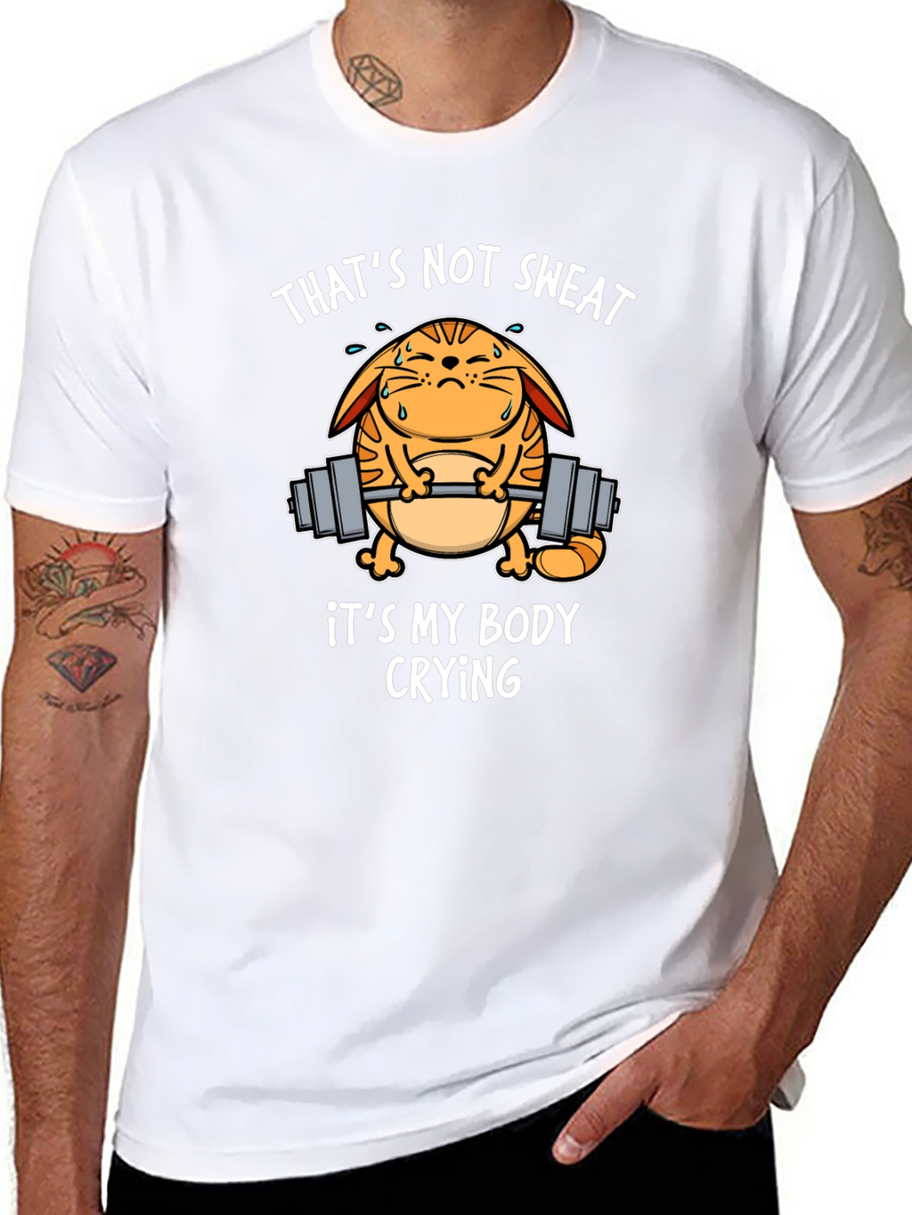 Funny Gym Cat T-Shirt - Thats Not Sweat!