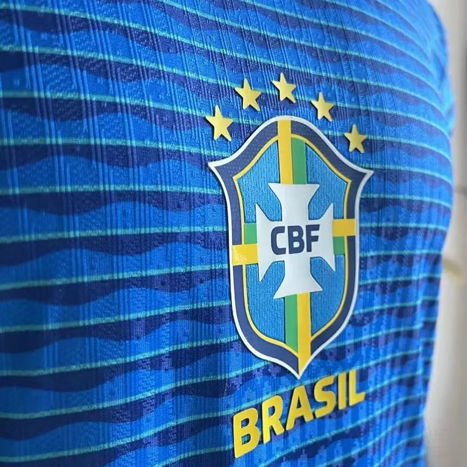 2024/25 Brazil Away Blue Player Version Jersey Detail 1
