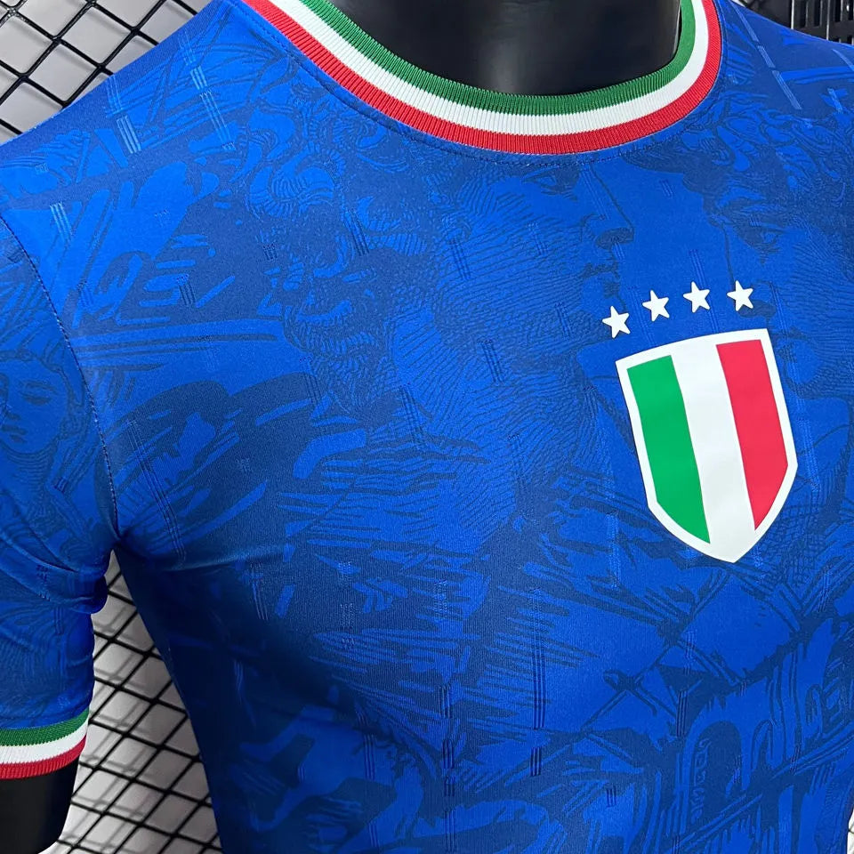 2024/25 Italy Blue Player Version Soccer Jersey Detail 4