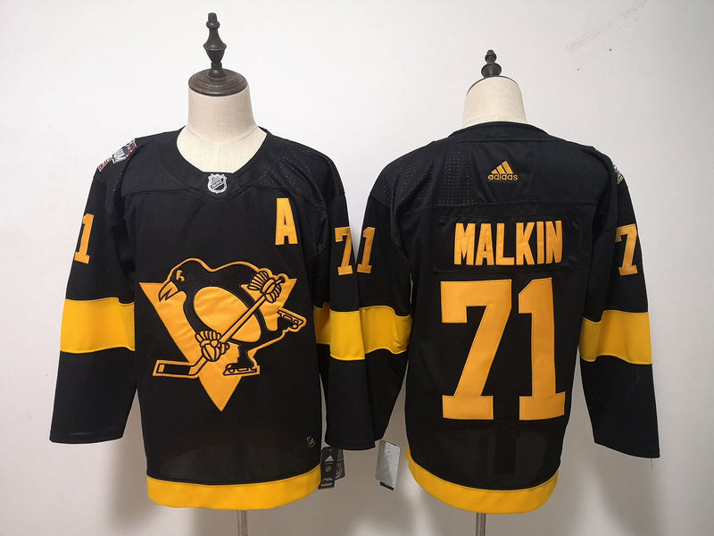Men's Pittsburgh Penguins Evgeni Malkin #71 Black Game Jerseys
