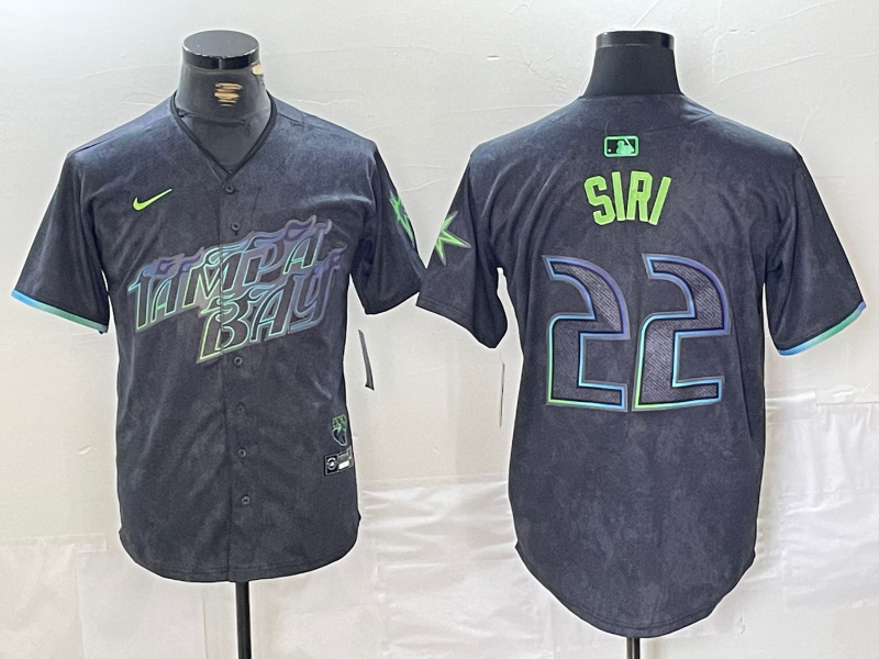 Men's Tampa Bay Rays Jose Siri #22 Charcoal 2024 City Connect Limited Player Jerseys