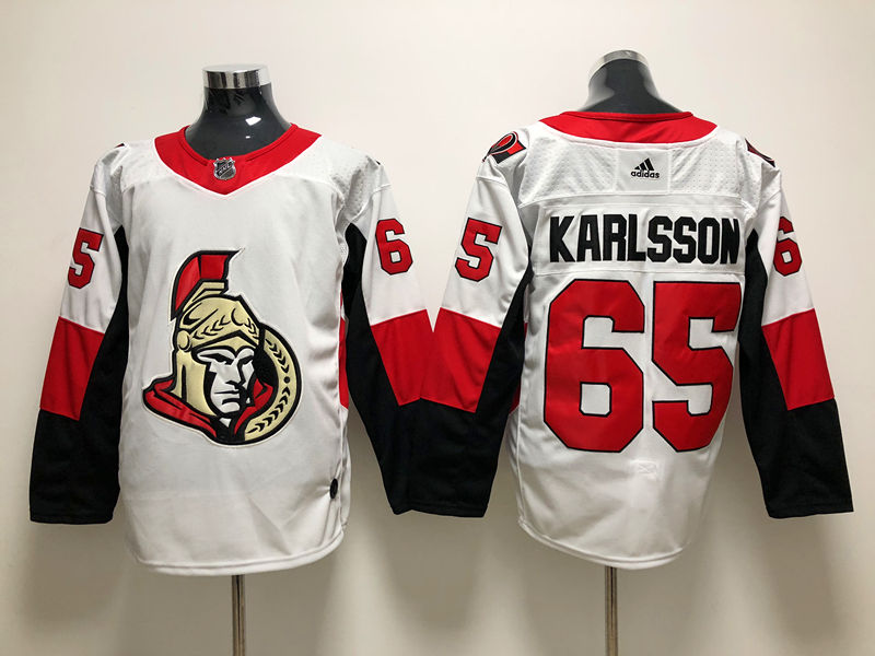 Men's Ottawa Senators Erik Karlsson #65 White Player Jerseys