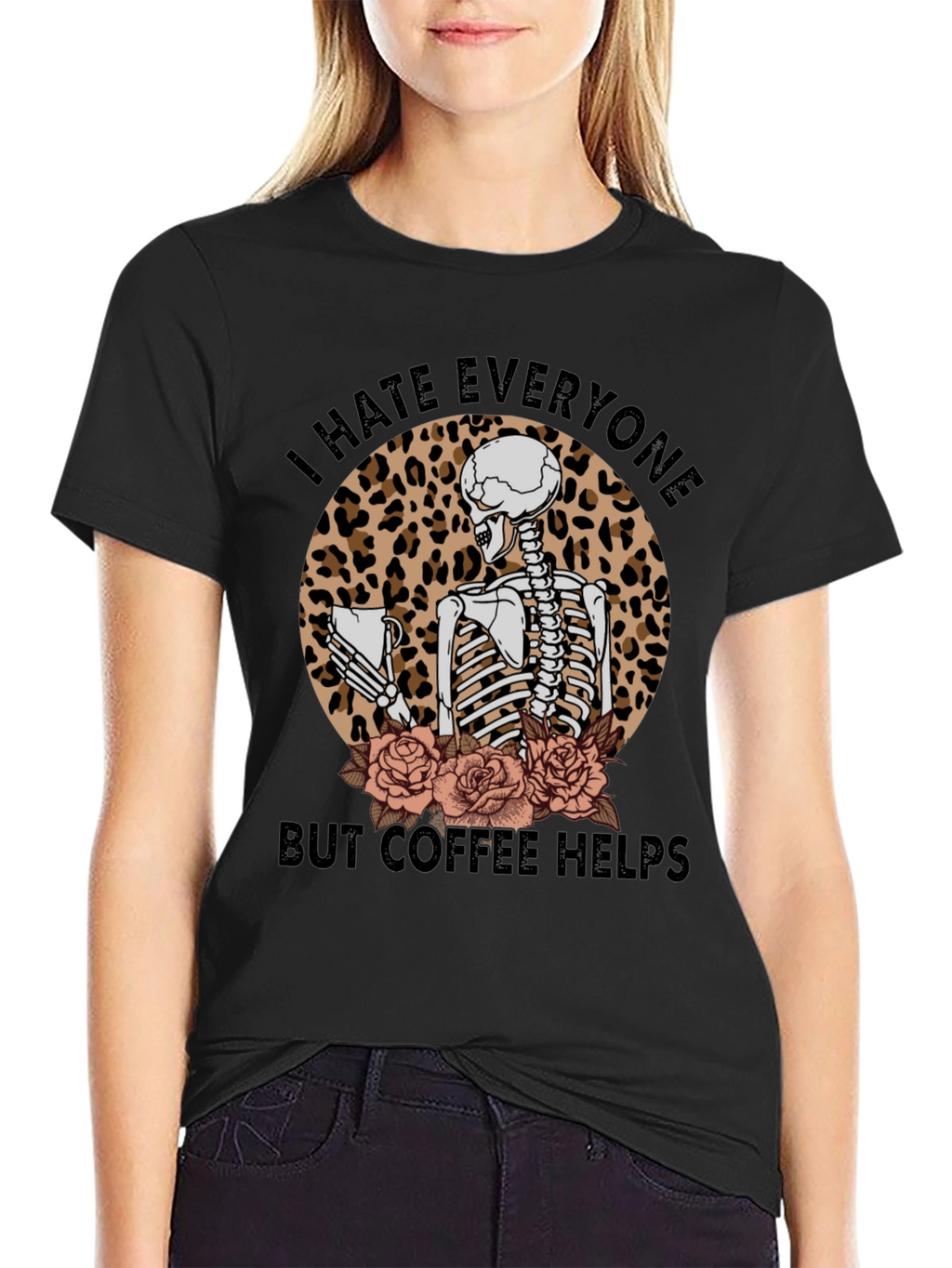 I Hate Everyone Coffee Skeleton T-Shirt