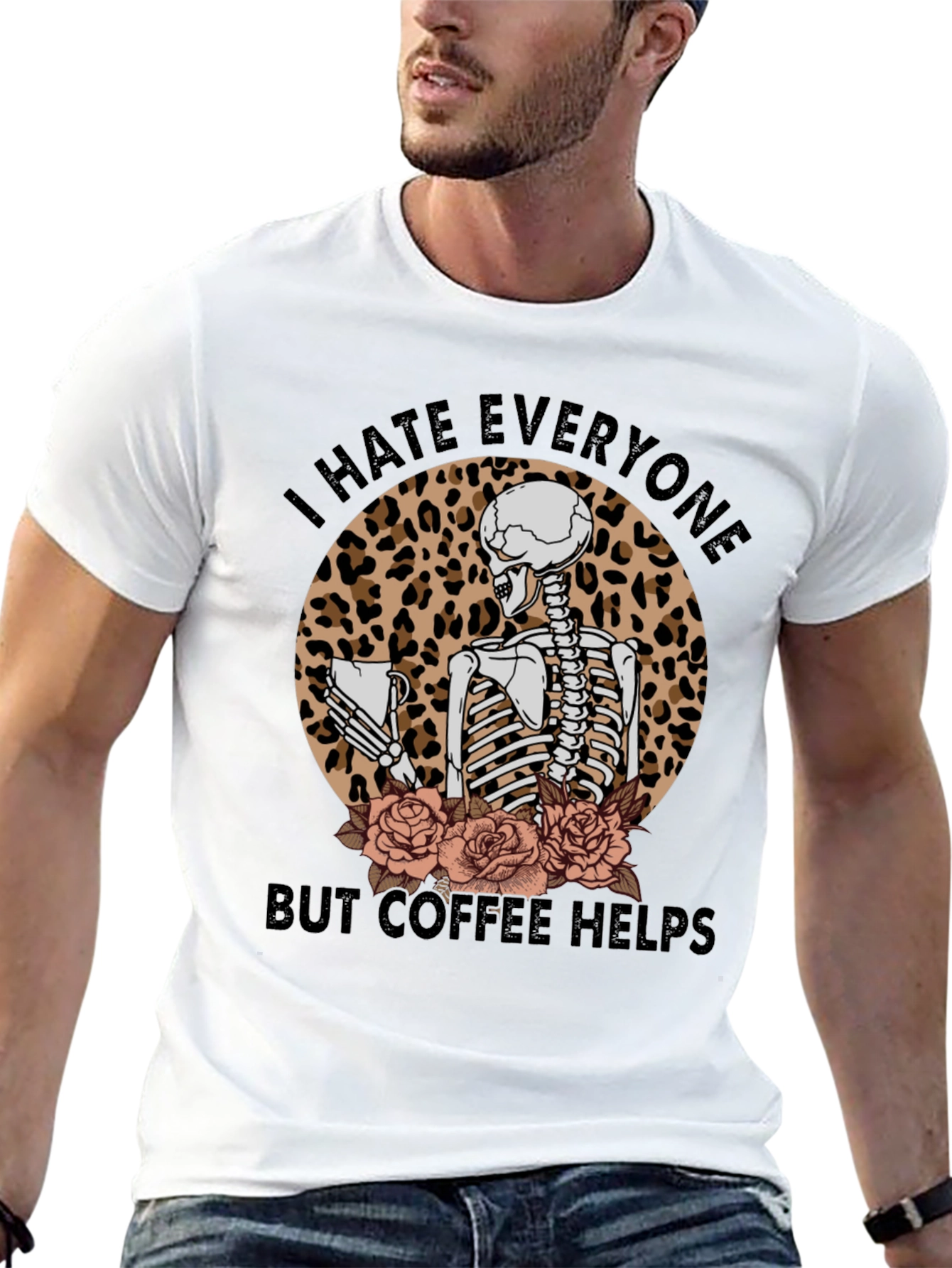I Hate Everyone Coffee Skeleton T-Shirt