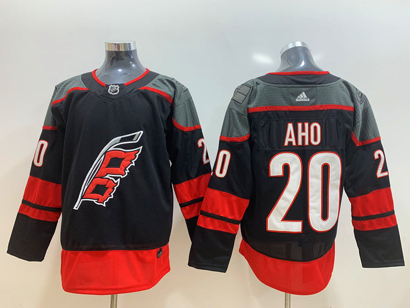 Men's Carolina Hurricanes Sebastian Aho #20 Black Home Breakaway  Player Jerseys