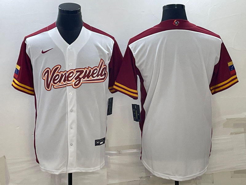 Men's 2023 World Baseball Classic Venezuela White Blank Jerseys