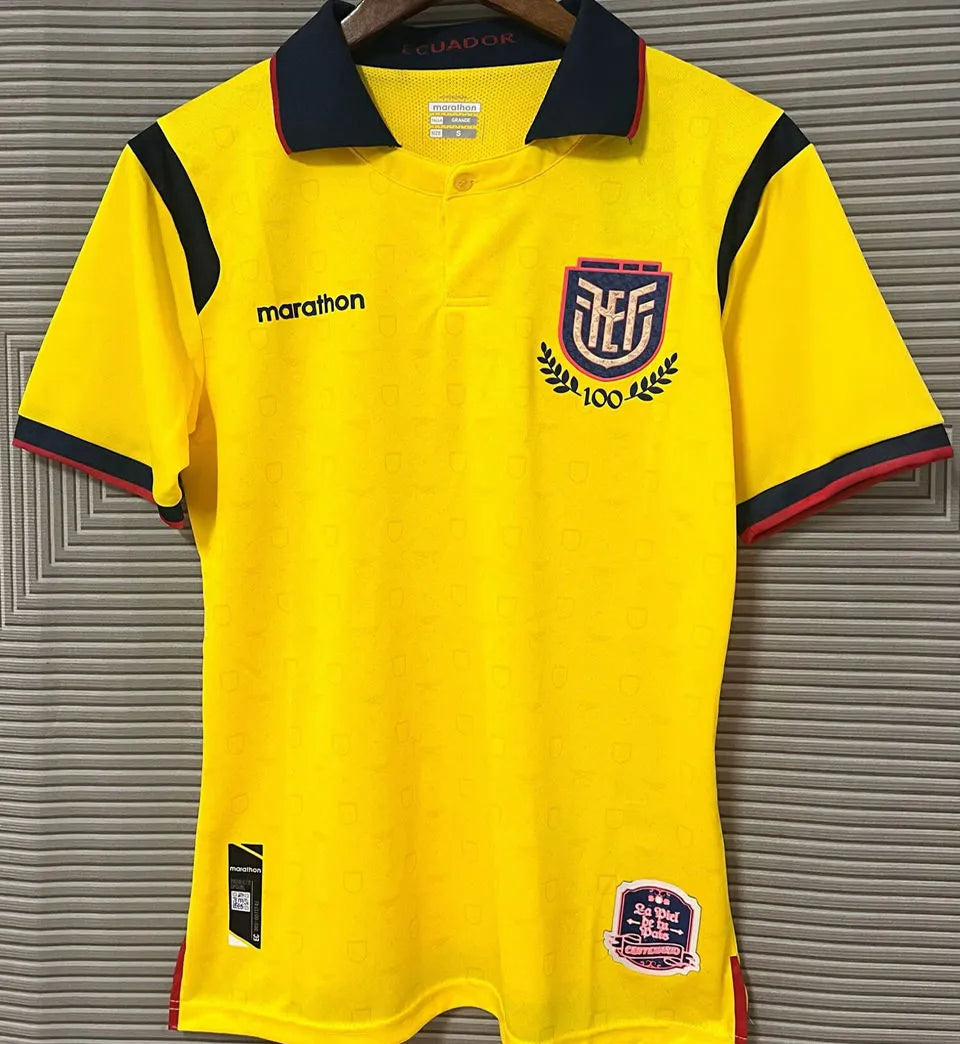 2025/26 Ecuador Home Yellow Fans Soccer Jersey Front
