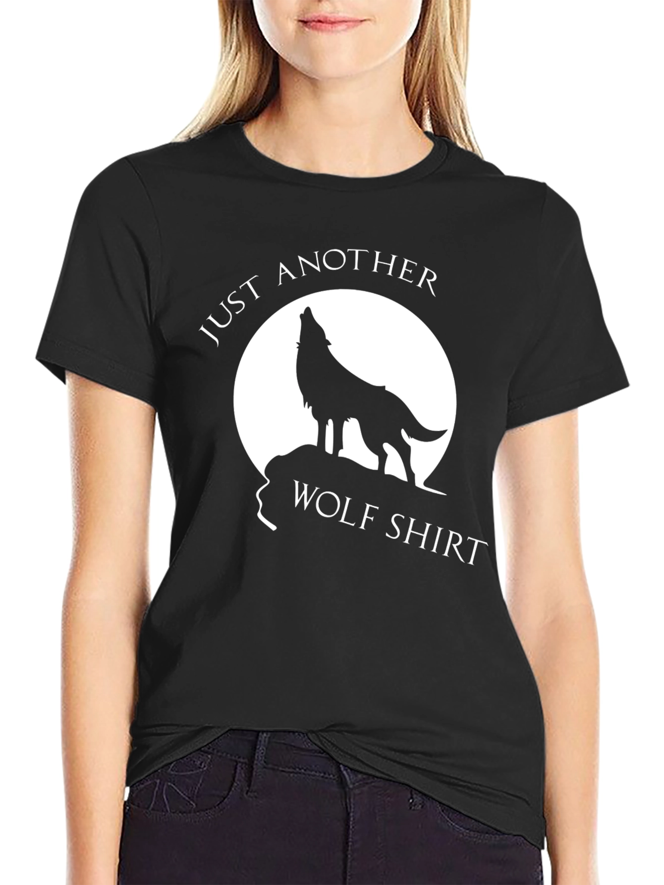 Just Another Wolf Shirt Black Graphic Tee