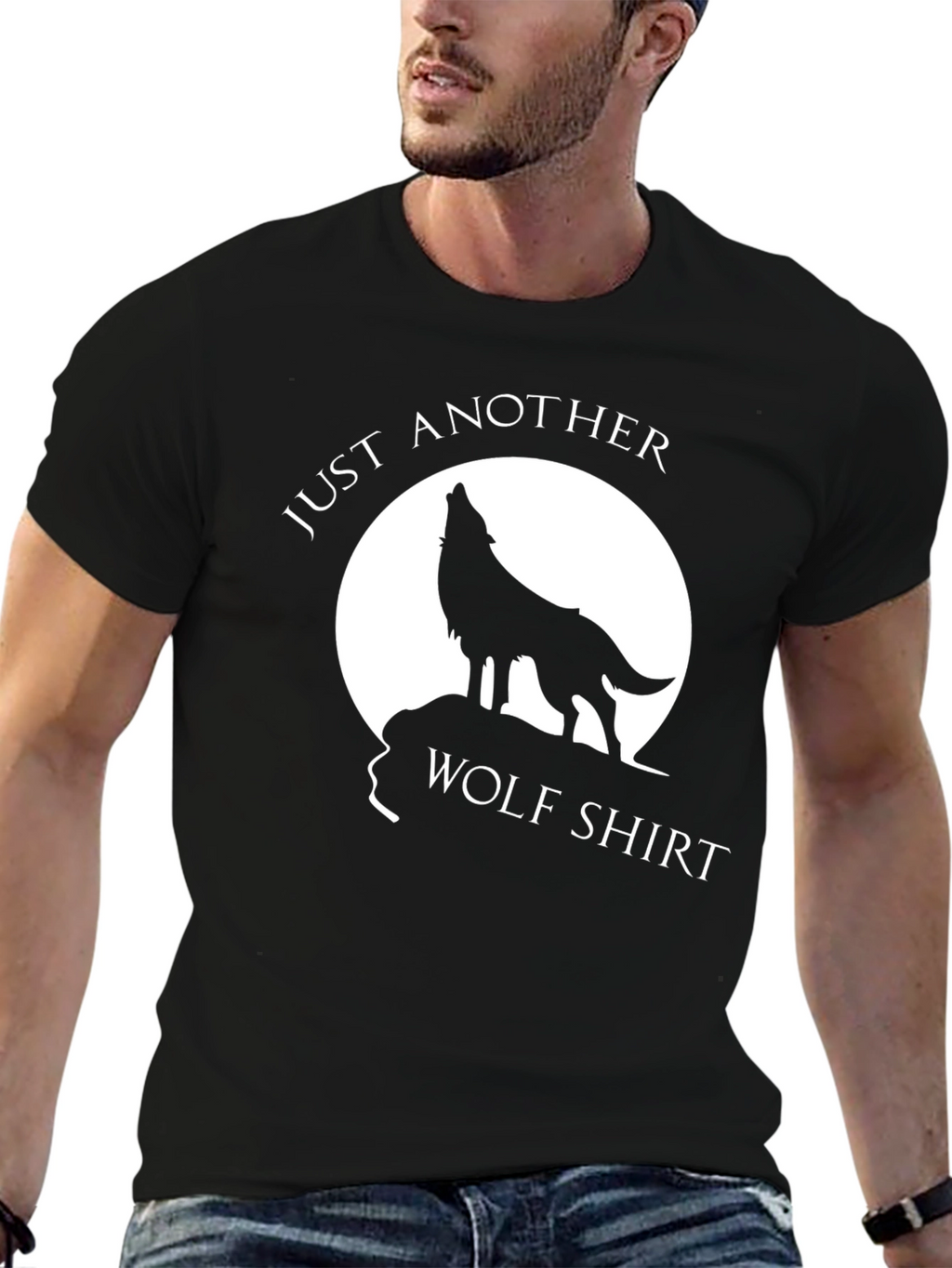 Just Another Wolf Shirt Black Graphic Tee