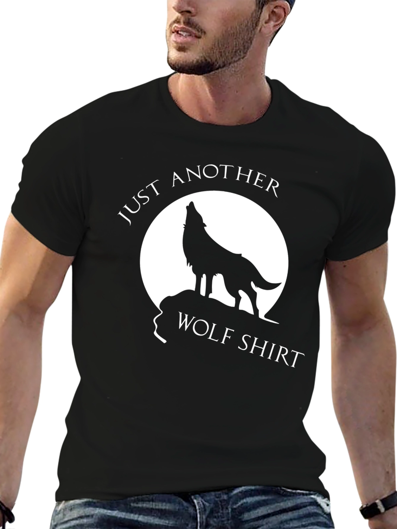 Just Another Wolf Shirt Black Graphic Tee