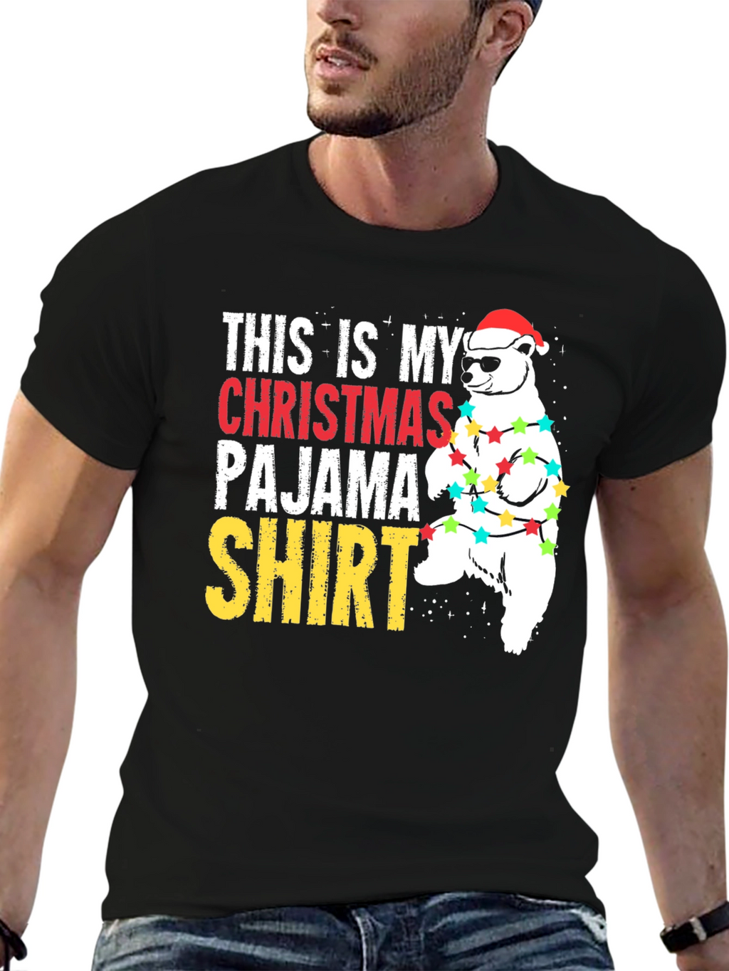 Christmas Pajama Shirt Bear T-Shirt