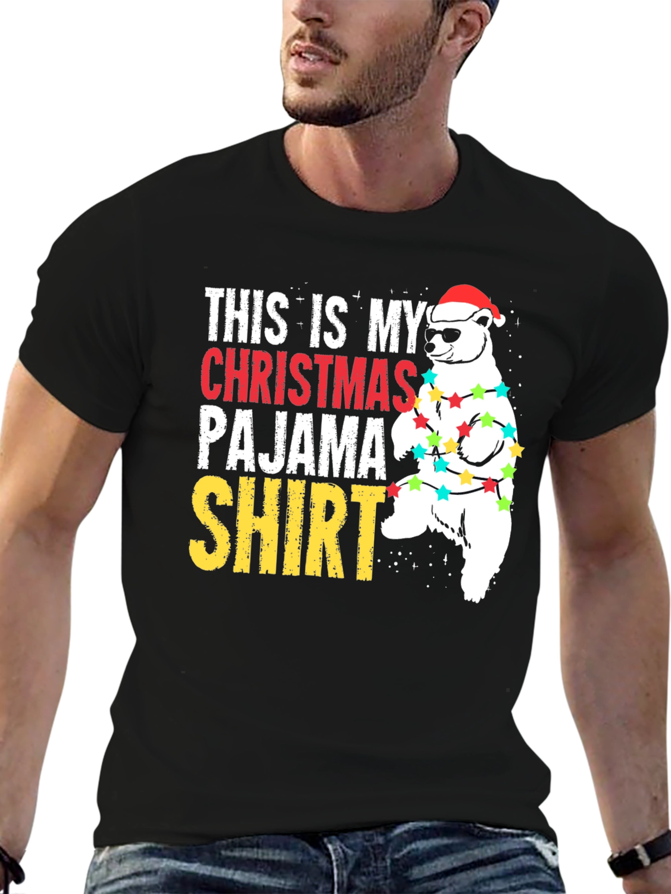 Christmas Pajama Shirt Bear T-Shirt