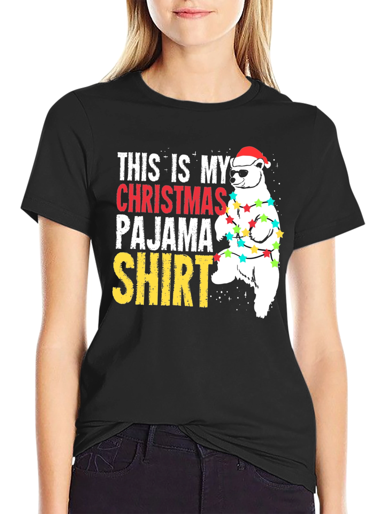 Christmas Pajama Shirt Bear T-Shirt