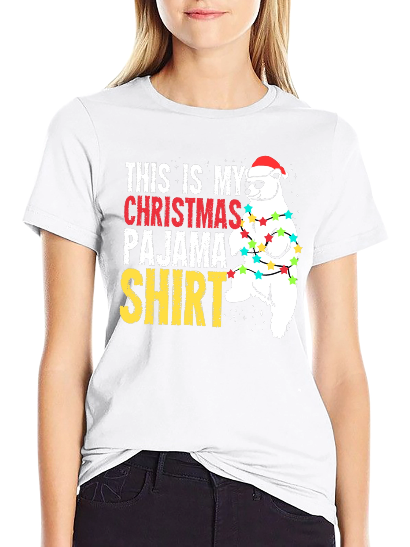 Christmas Pajama Shirt Bear T-Shirt