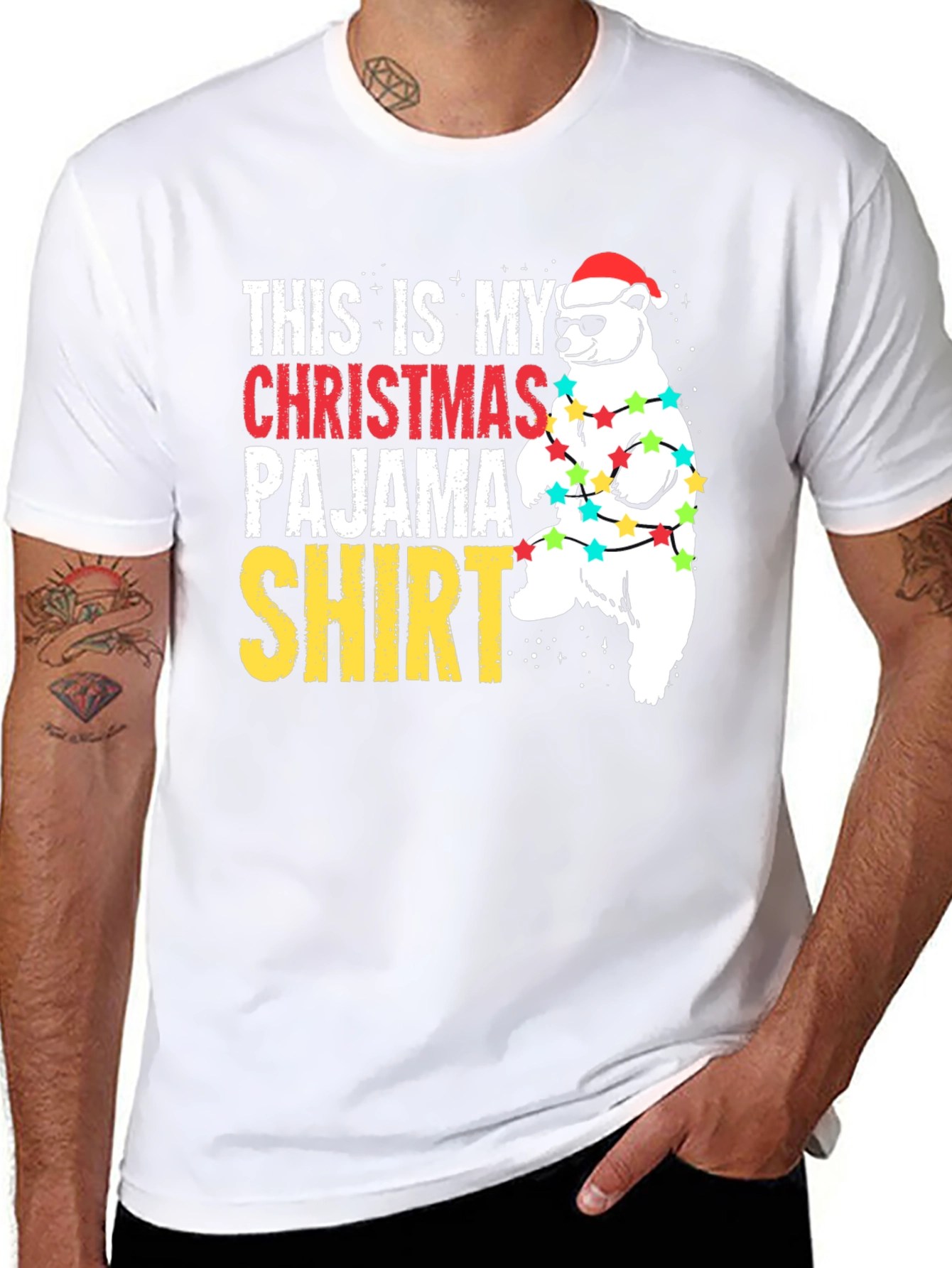 Christmas Pajama Shirt Bear T-Shirt