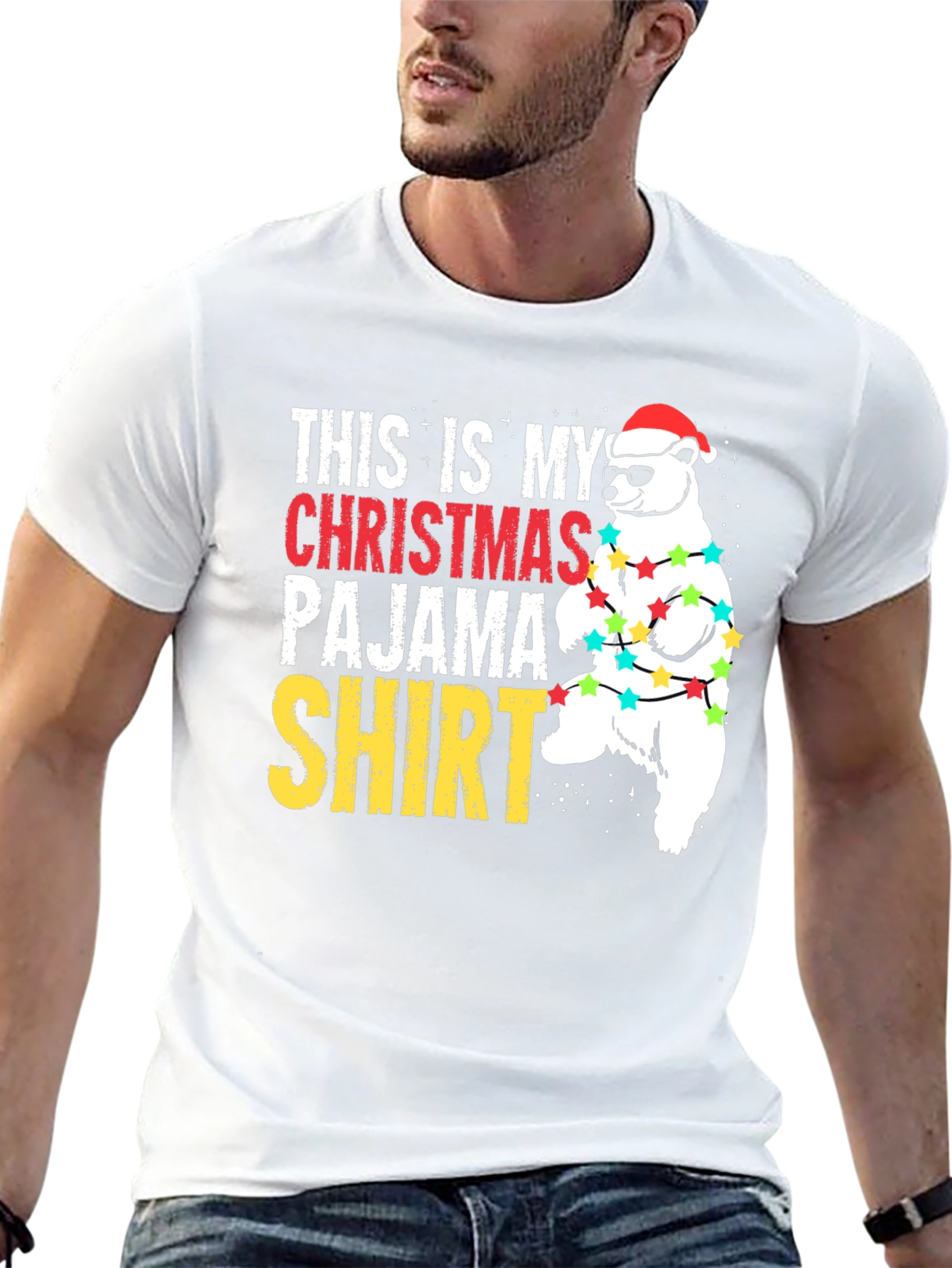 Christmas Pajama Shirt Bear T-Shirt