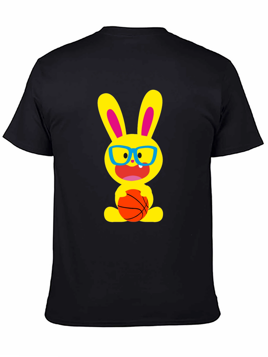 Funny Bunny Basketball T-Shirt - Black