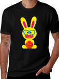 Funny Bunny Basketball T-Shirt - Black