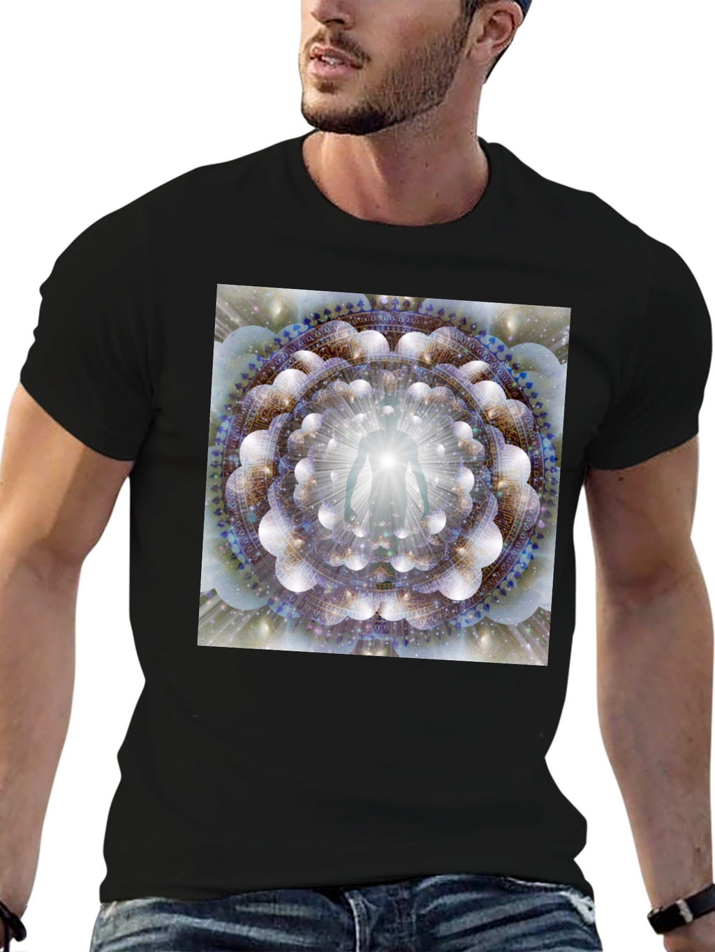 Enlightened Being Mandala Black T-Shirt