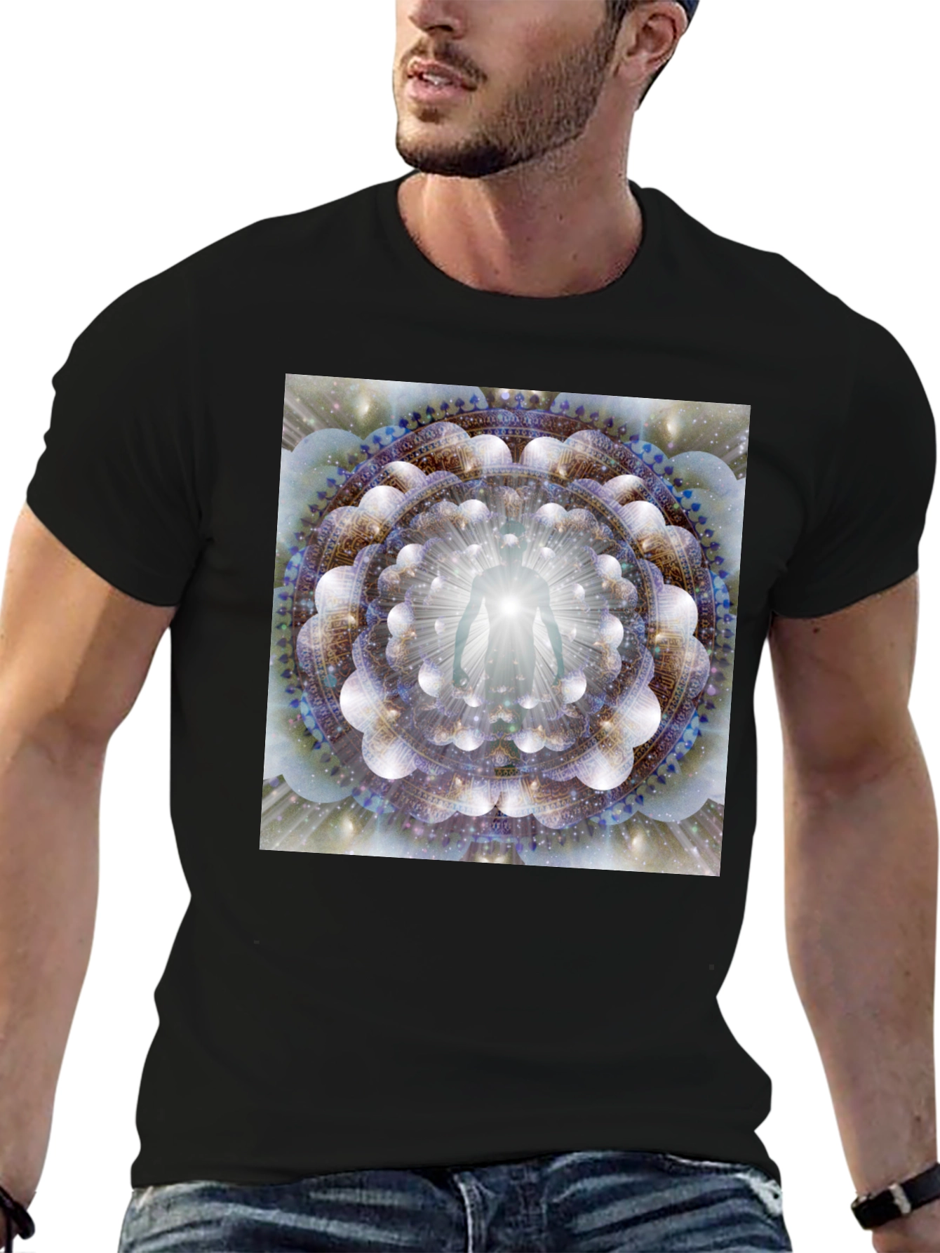 Enlightened Being Mandala Black T-Shirt